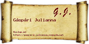 Gáspári Julianna névjegykártya